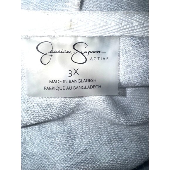 Jessica Simpson Active Tie-Dye Hoodie Sweatshirt 3X Gray & White - Picture 3 of 7